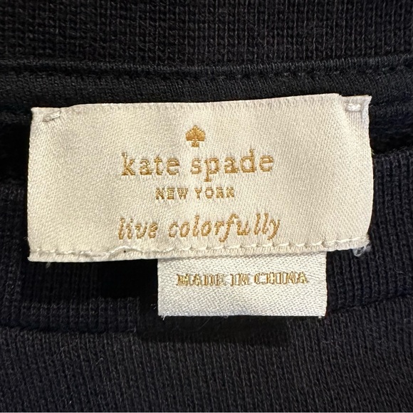 EUC, Kate Spade NY Sz M Women’s Long Sleeve Black/White Sweatshirt w/Ruffle - Picture 14 of 15